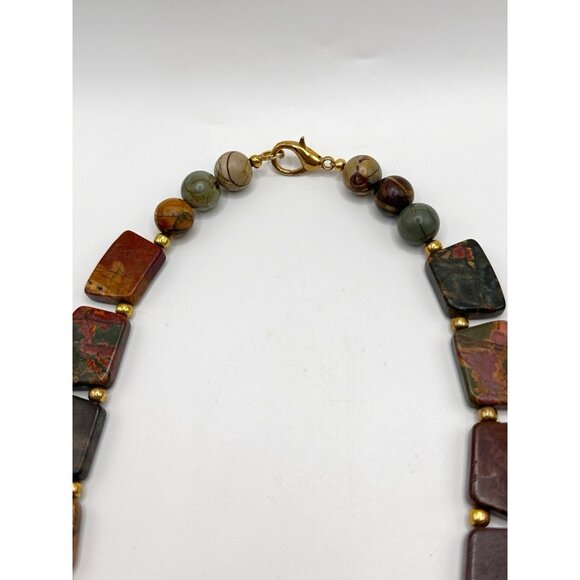 Stunning Red Creek Jasper Bib Necklace - Picture 5 of 6